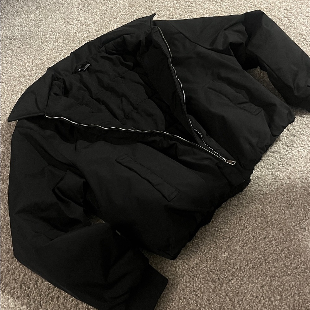 Divided Black Bomber Jacket with Zip
